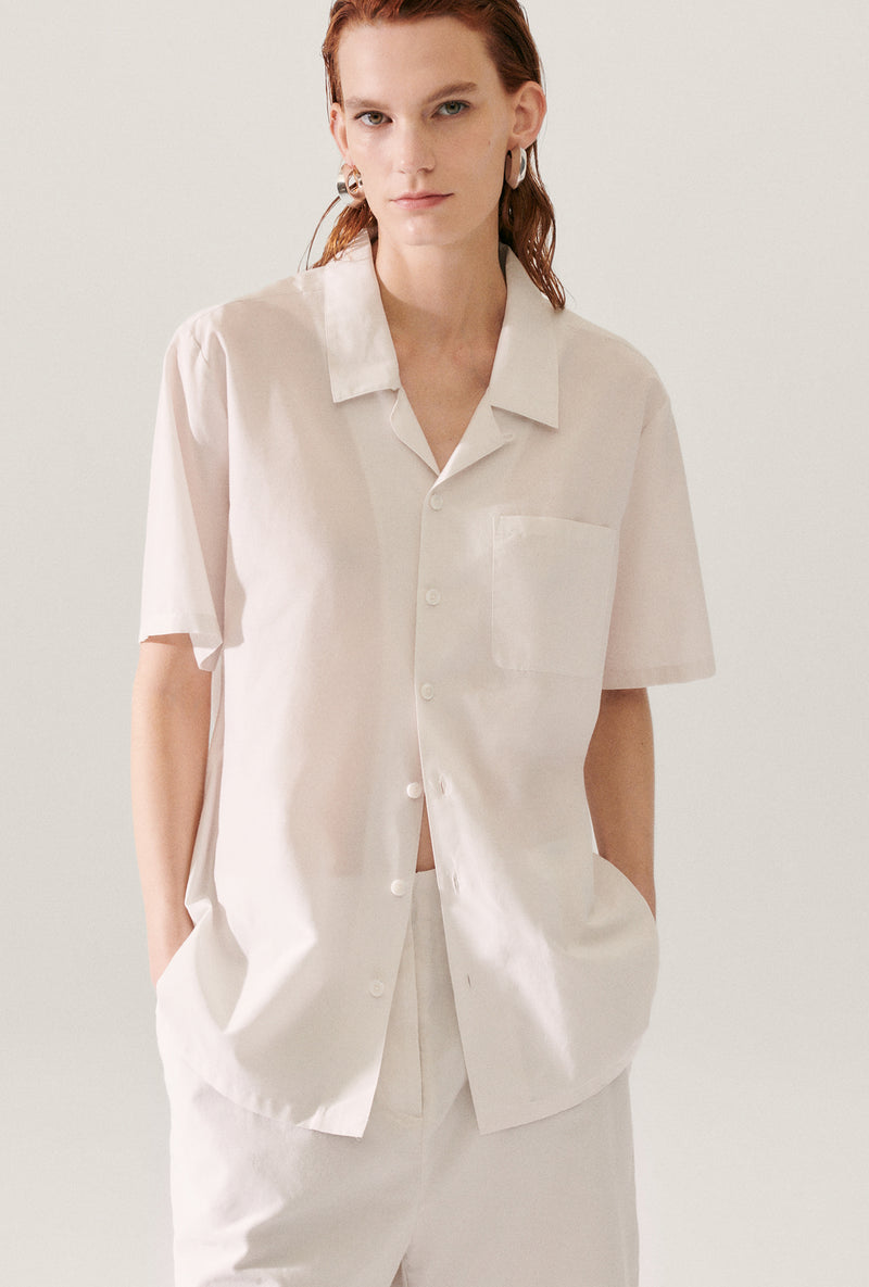 COTTON SILK CAMP SHIRT DUST