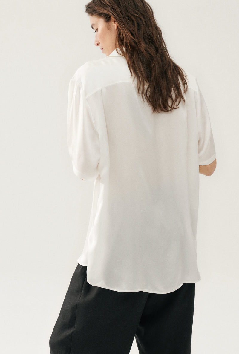 SHORT SLEEVE BOYFRIEND SHIRT WHITE