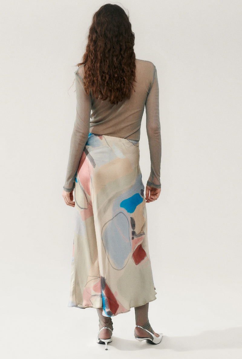 LONG BIAS CUT SKIRT EXPRESSIONIST