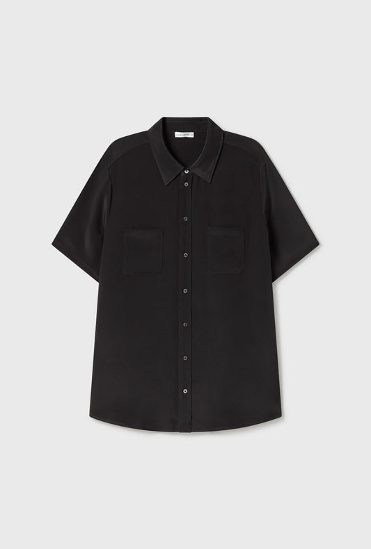 CDC SHORT SLEEVE BOYFRIEND SHIRT BLACK