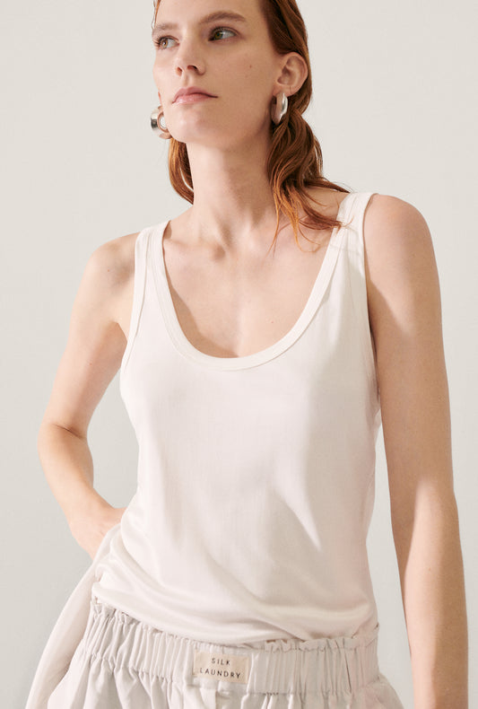 JERSEY SCOOP TANK WHITE