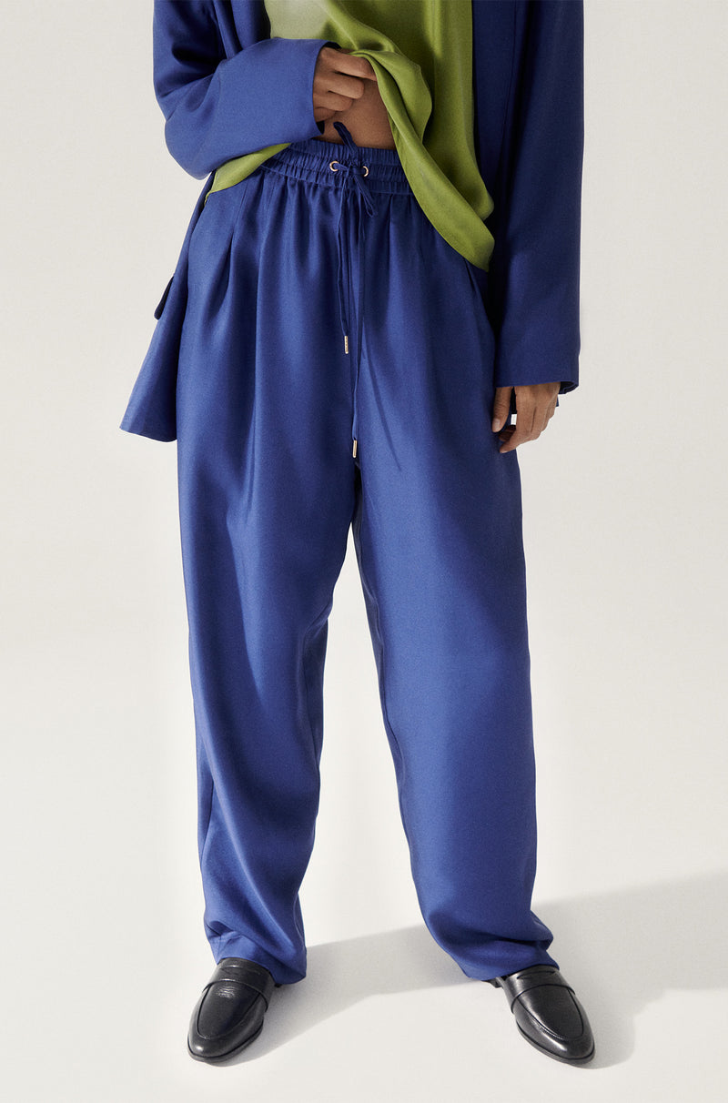 TWILL SLOUCH PANTS KARNER BLUE