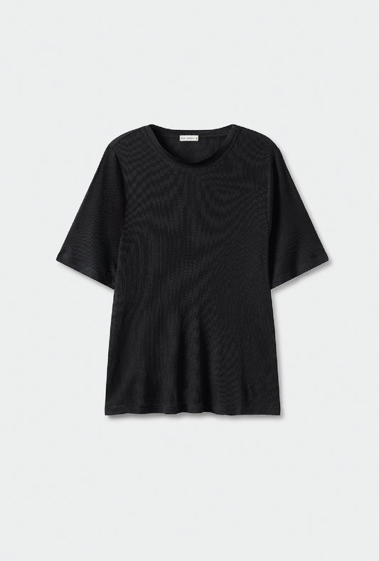 RIBBED T-SHIRT BLACK