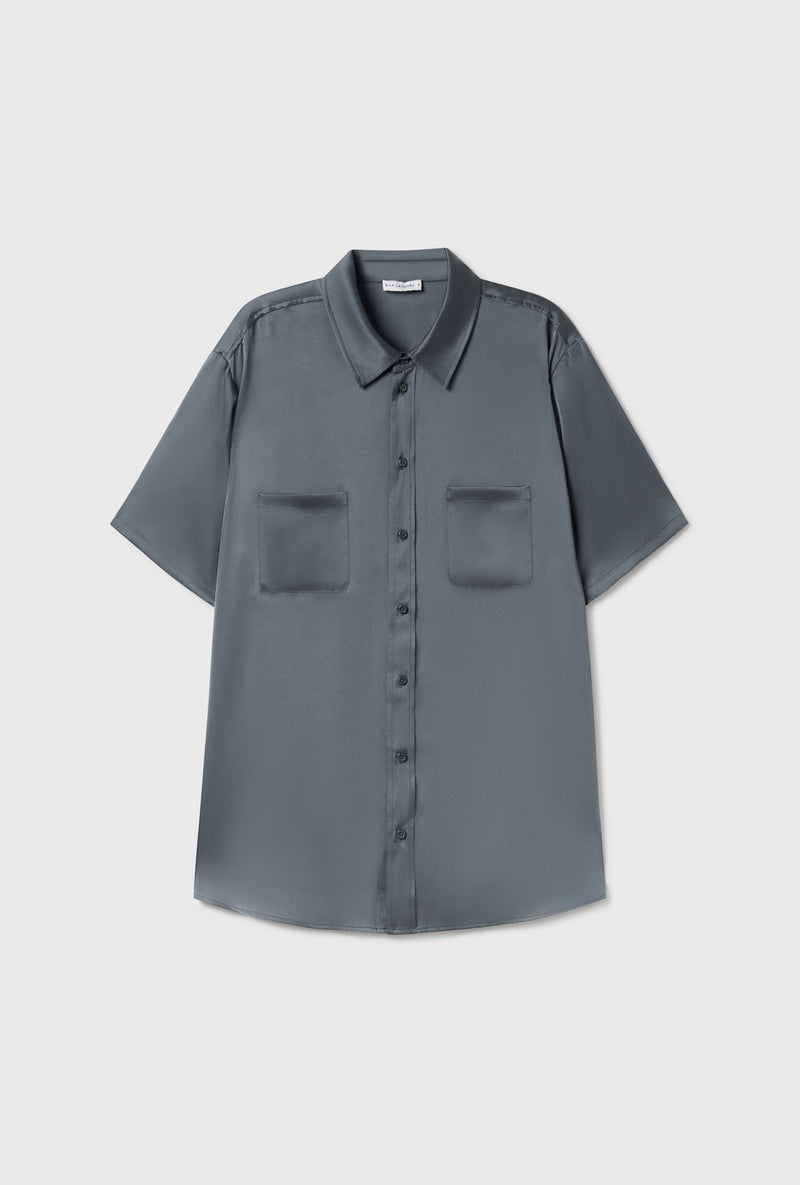 SHORT SLEEVE BOYFRIEND SHIRT 2.0 SLATE