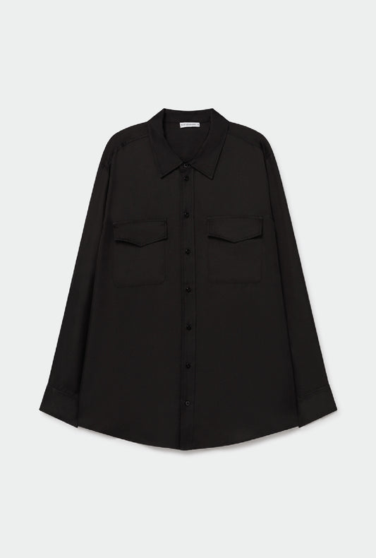 TWILL BOYFRIEND SHIRT BLACK