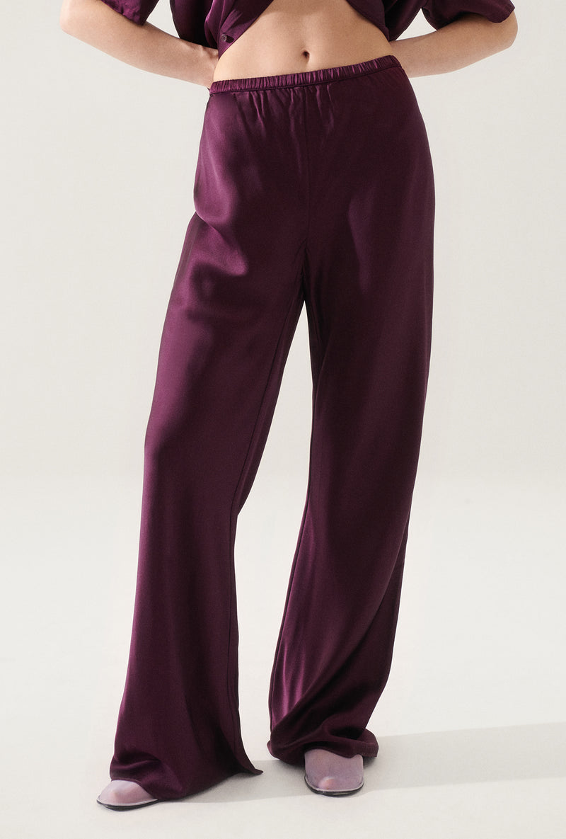 BIAS CUT PANTS BLOOD PLUM