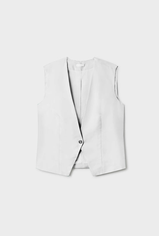 TWILL SLOUCH VEST WHITE