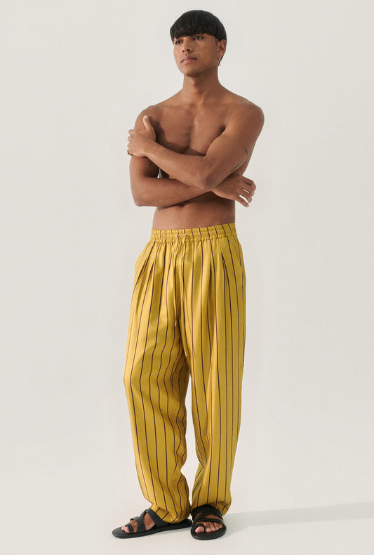 TWILL SLOUCH PANTS DANDELION STRIPE