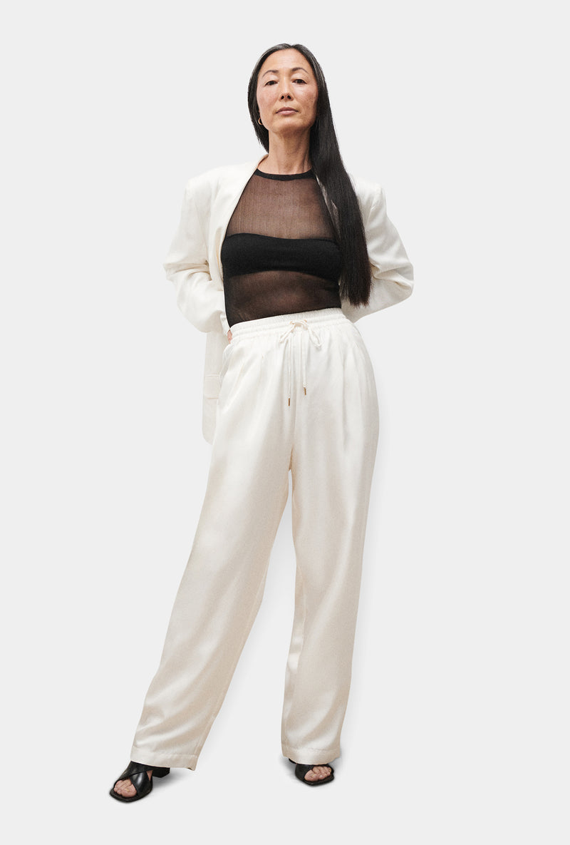 TWILL SLOUCH PANTS WHITE