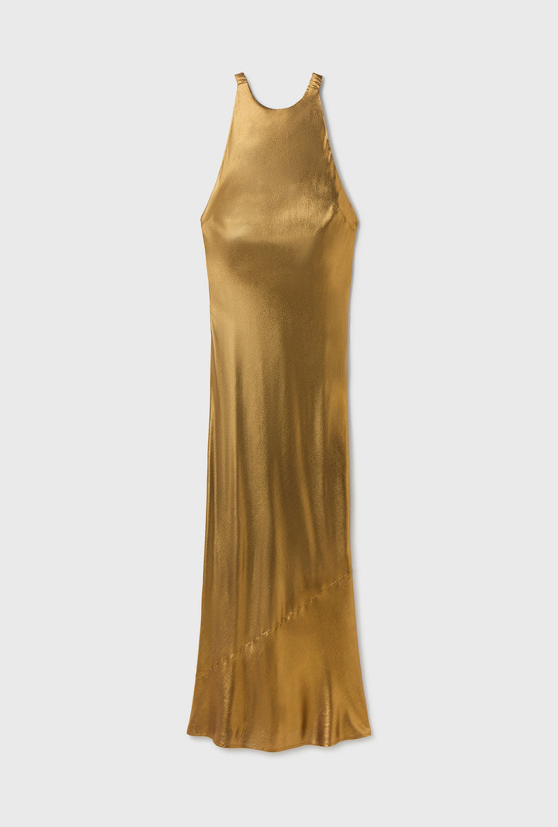 HIGH LOW DRESS GOLD