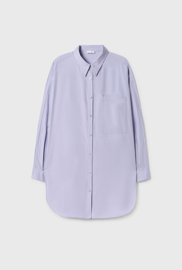 COTTON SILK ROUND SHIRT LAVENDER