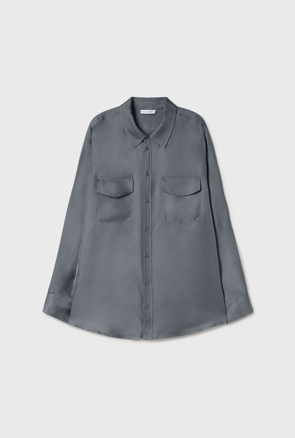 TWILL BOYFRIEND SHIRT 2.0 SLATE