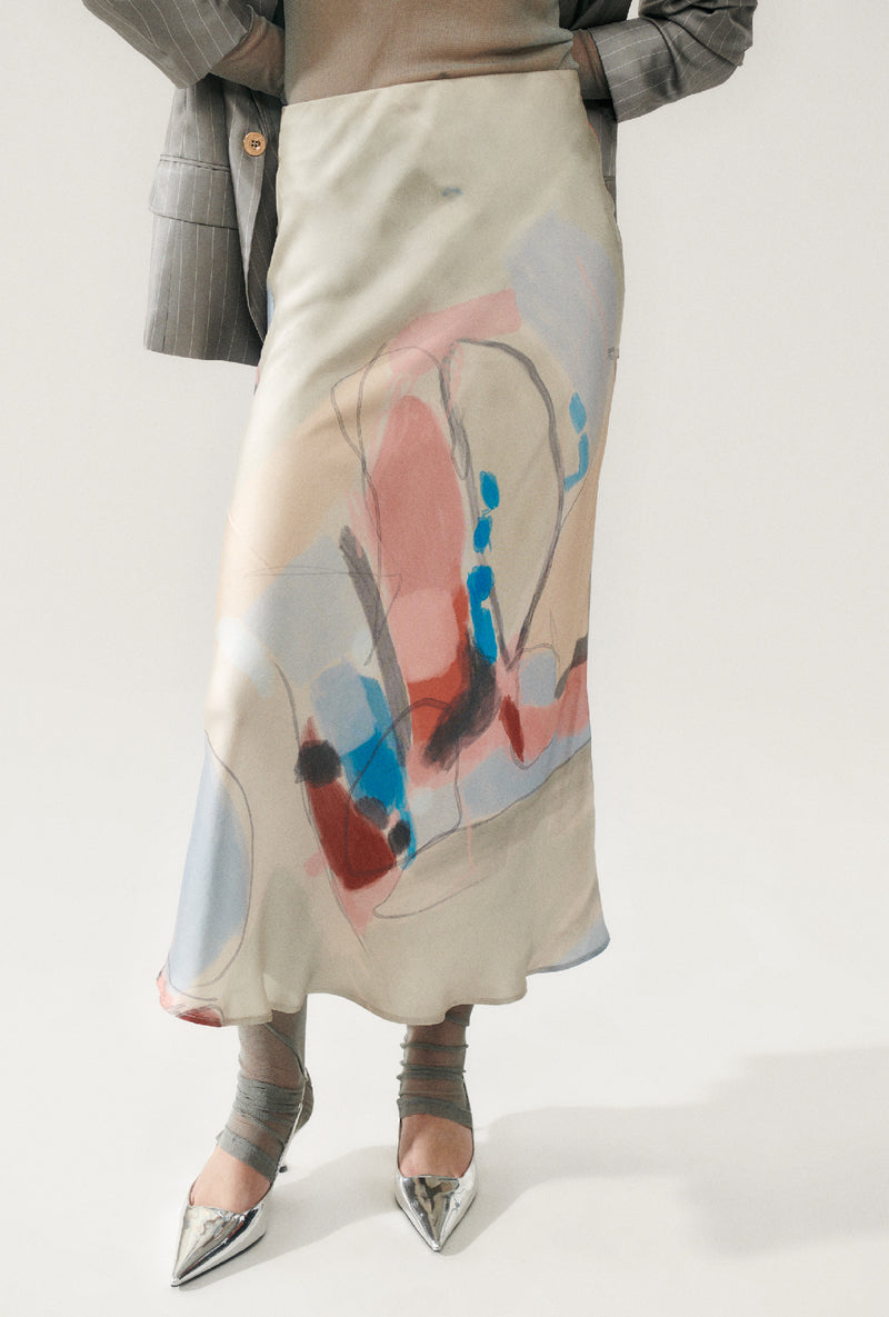 LONG BIAS CUT SKIRT EXPRESSIONIST