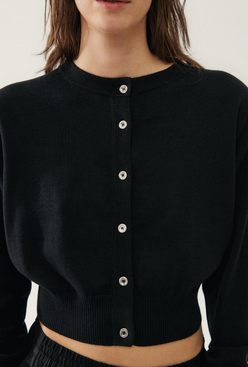 CROPPED CARDIGAN BLACK