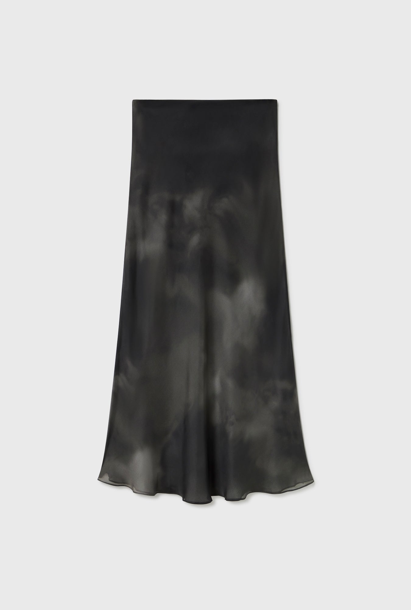 CHIFFON LONG BIAS CUT SKIRT SMOKE