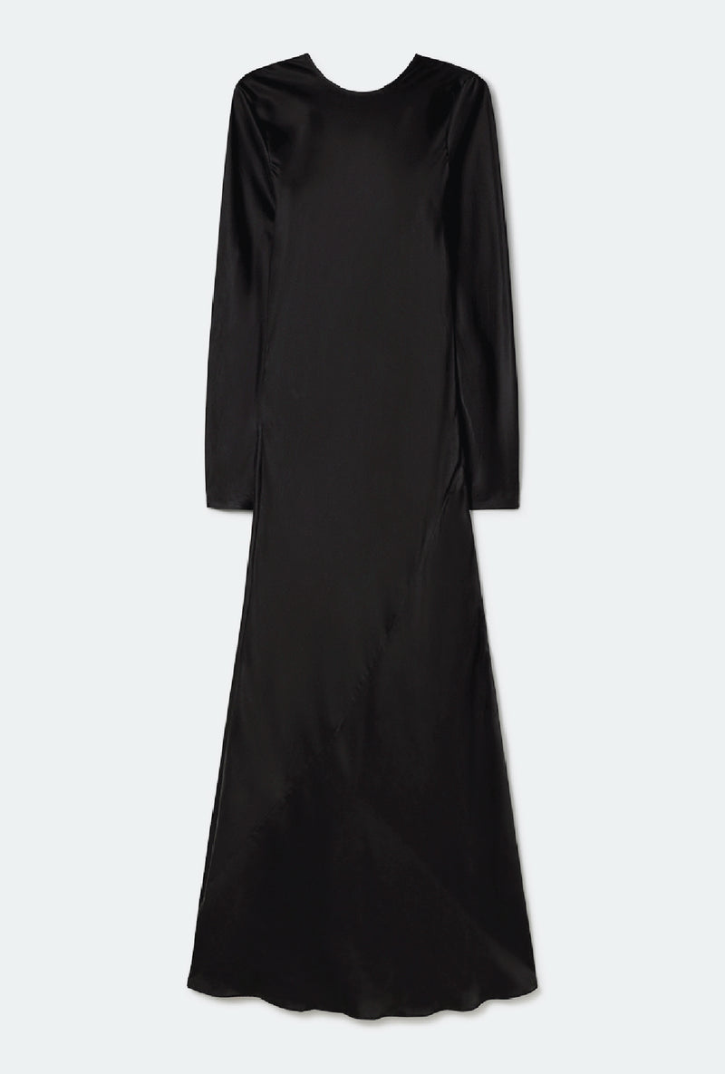 FULL SLEEVE BIAS DRESS BLACK