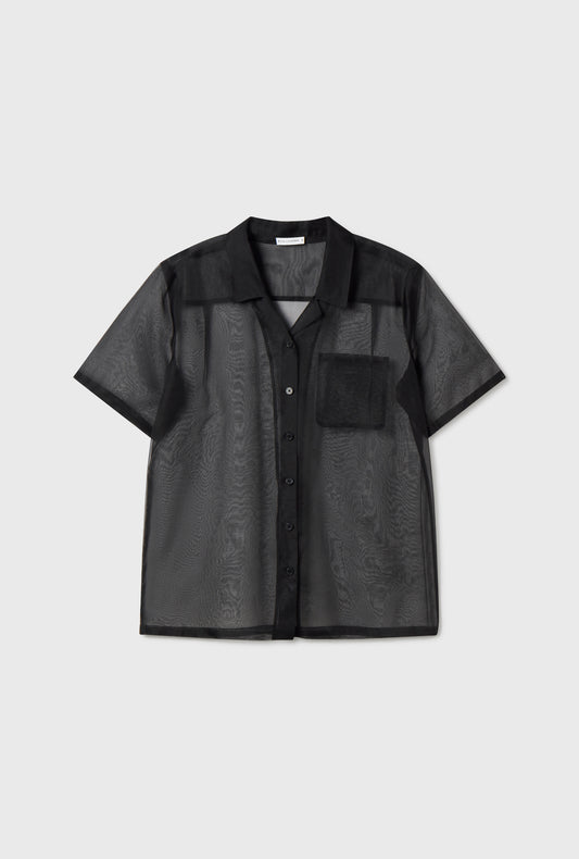 ORGANZA CAMP SHIRT BLACK