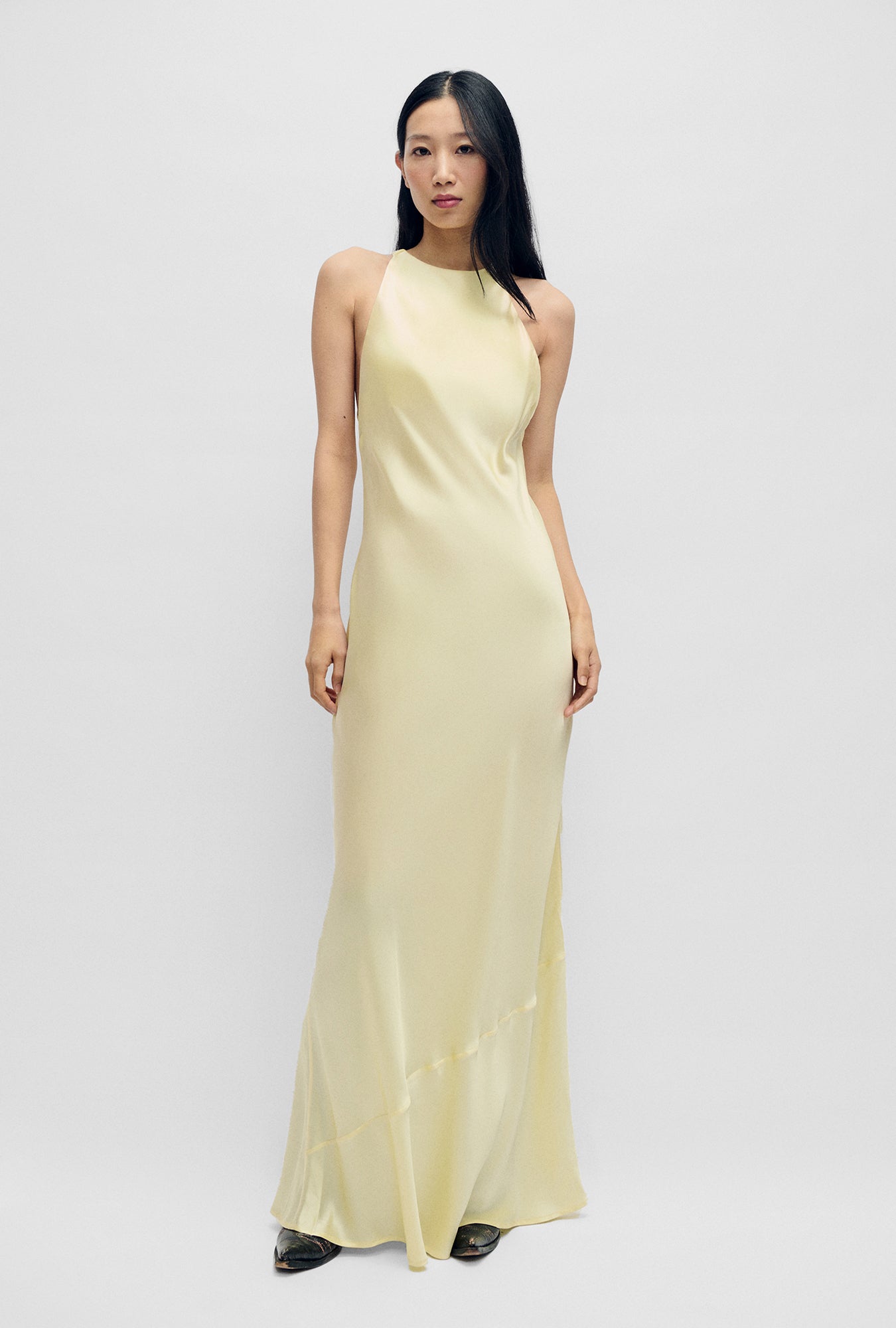 HIGH LOW DRESS VANILLA FLOWER
