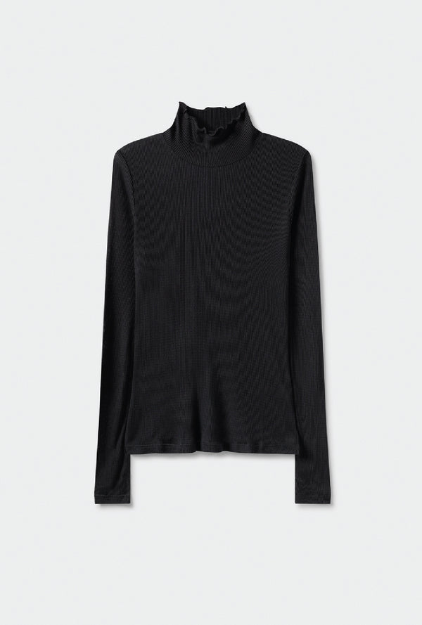 RIBBED TURTLENECK BLACK