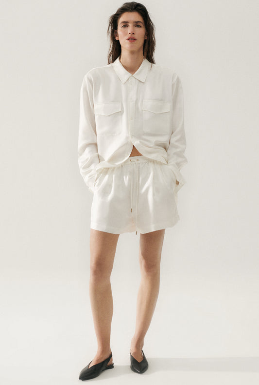 TWILL BOYFRIEND SHIRT WHITE