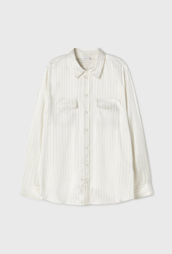 BOYFRIEND SHIRT WHITE PINSTRIPE