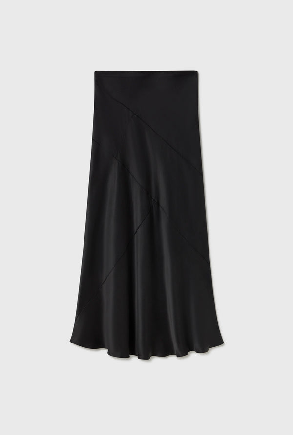 SPLICE LONG BIAS CUT SKIRT BLACK