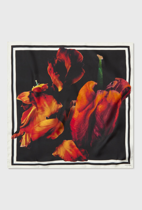 TWILL SCARF TULIPA BLACK